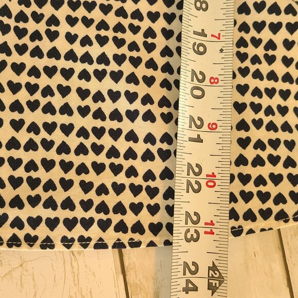 Loft Polka Dot Heart Print Puff Sleeve Blouse Top Womens Lg Petite Cottage - Picture 7 of 9